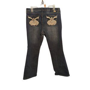 One 5 One Women's Embroidered Bling Denim Jeans Size 14